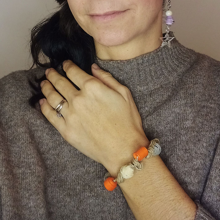 Bracciale Corda Aranciata - Gioielli fatti a mano