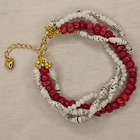 Bracciale Rosso Melograno - Gioielli fatti a mano, nati dalla carta