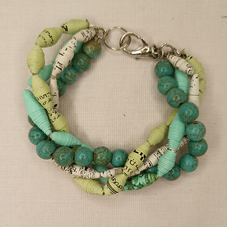 Bracciale Verde Mare
 - Gioielli fatti a mano, nati dalla carta