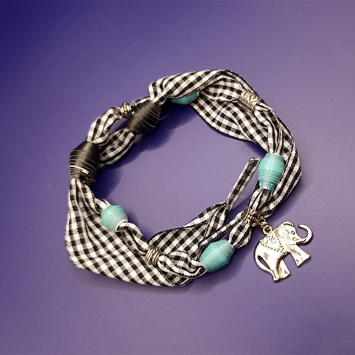 Collana o Bracciale Elefantino Blu - Gioielli fatti a mano, nati dalla carta