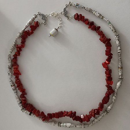Collana Rosso Melograno - Gioielli fatti a mano, nati dalla carta