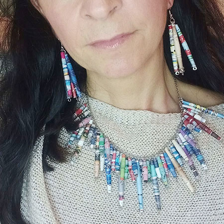Coordinato Collana Orecchini Luce di Carta - Gioielli fatti a mano, nati dalla carta
