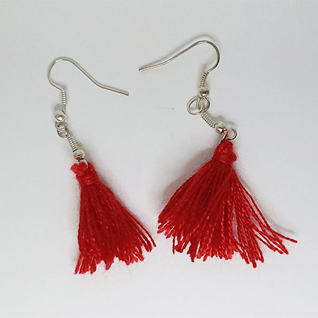 Orecchini Nappine Rosse - Gioielli fatti a mano, nati dalla carta