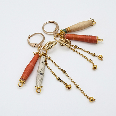 Orecchini Vento Dorato - Gioielli fatti a mano, nati dalla carta