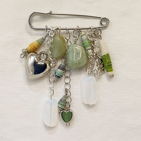 Spilla Verde Acqua Marina - Gioielli fatti a mano, nati dalla carta